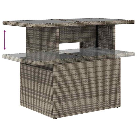 Zestaw Sof na Ogród z poduszką 9 pcs Szary Rattan poli