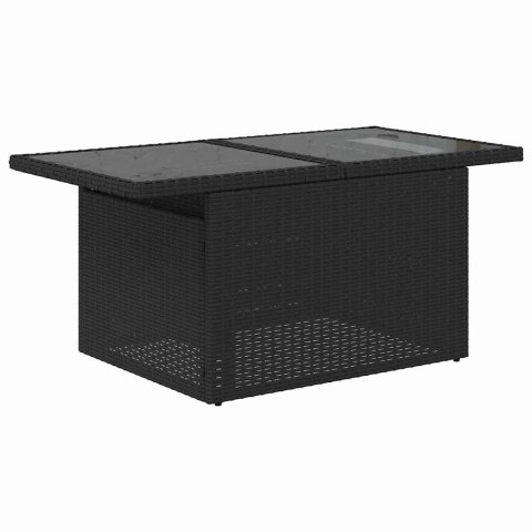Zestaw Sof na Ogród z poduszką 9 pcs Czarny Rattan poli
