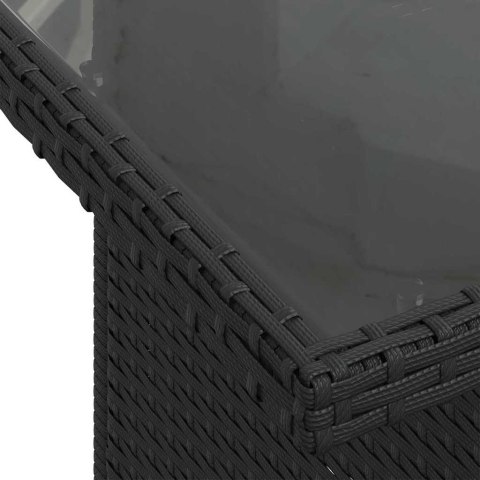Zestaw Sof na Ogród z poduszką 9 pcs Czarny Rattan poli