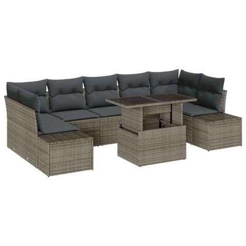 Zestaw Sof na Ogród z poduszką 8 pcs Szary