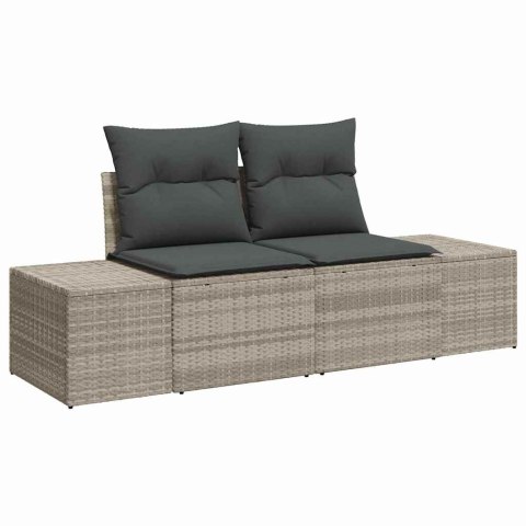 Zestaw Sof na Ogród 10 pcs Jasnoszary Polirattan