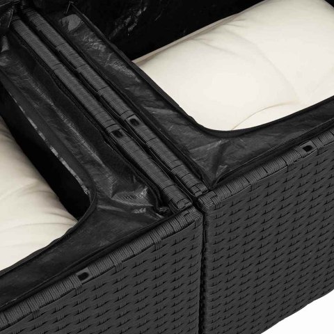 Zestaw Sof na Ogród 9 pcs Czarny polirattan