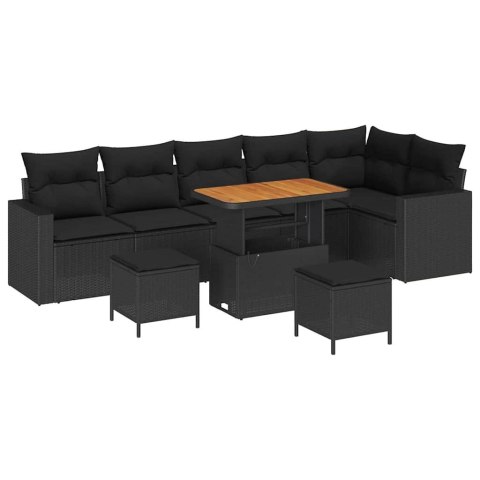 Zestaw Sof na Ogród 9 pcs Czarny polirattan