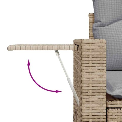 Zestaw Sof na Ogród 13 pcs Beżowy polirattan