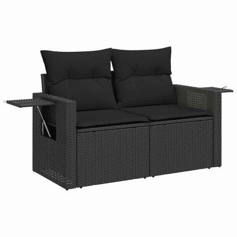 Zestaw Sof na Ogród 13 pcs Czarny polirattan