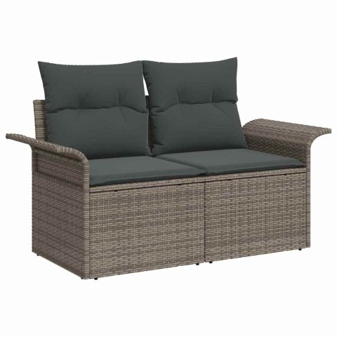 Zestaw Sof na Ogród 12 pcs Szary polirattan