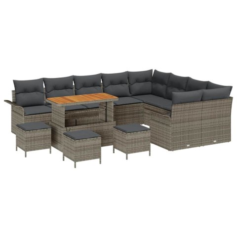 Zestaw Sof na Ogród 13 pcs Szary polirattan