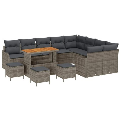 Zestaw Sof na Ogród 13 pcs Szary polirattan