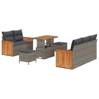 Zestaw Sof na Ogród z poduszką 8 pcs Szary