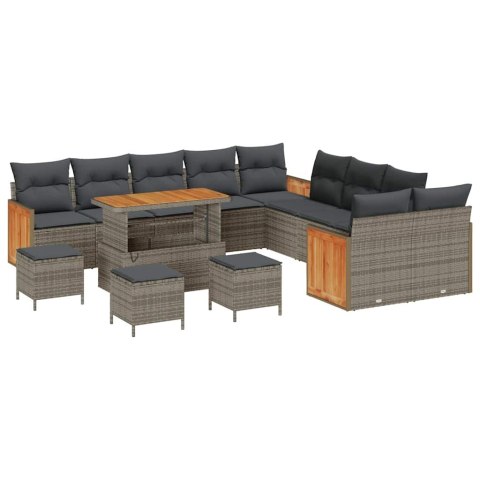 Zestaw Sof na Ogród z poduszką 14 pcs Szary