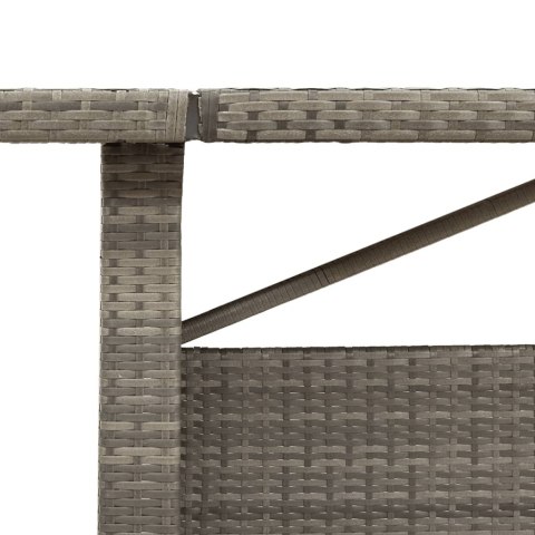 Stół ogrodowy ze szklanym blatem, szary, 240x90x75 cm