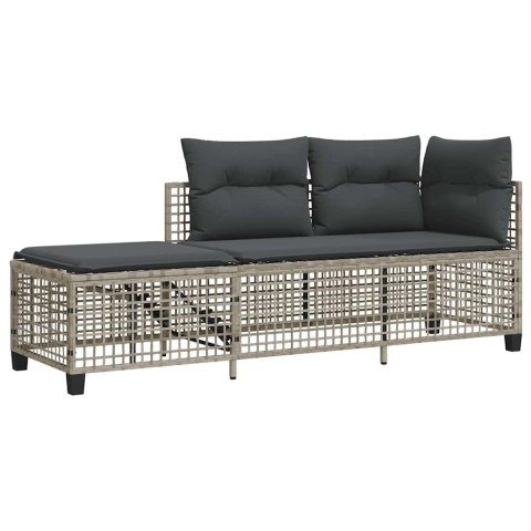 vidaXL 3-cz. narożna sofa ogrodowa z poduszkami, jasnoszara