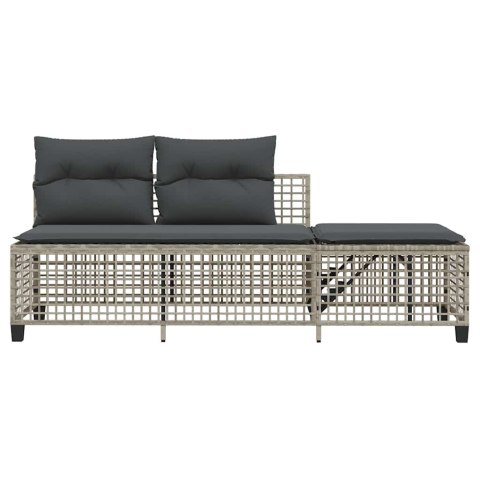 vidaXL 3-cz. narożna sofa ogrodowa z poduszkami, jasnoszara