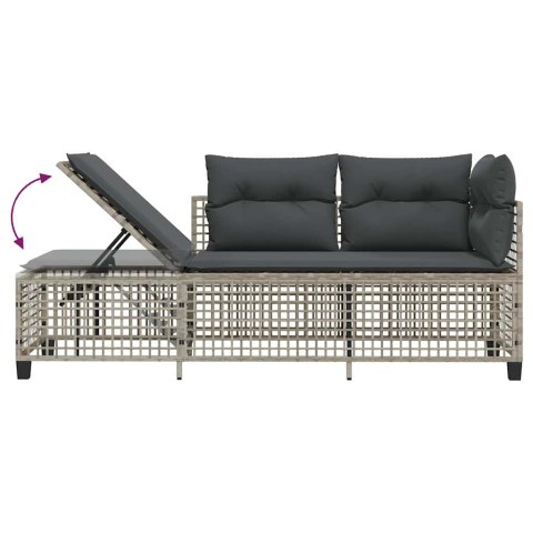 vidaXL 3-cz. narożna sofa ogrodowa z poduszkami, jasnoszara
