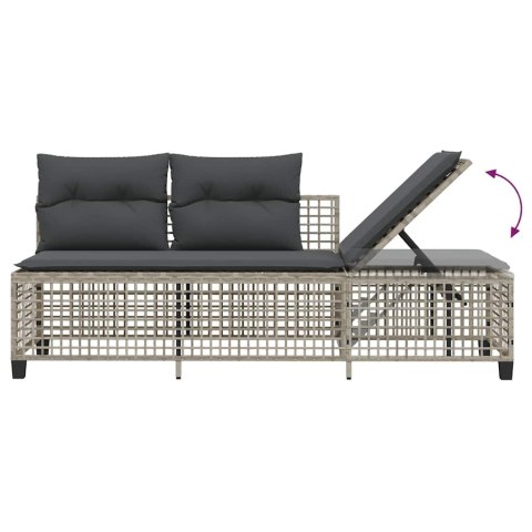 vidaXL 3-cz. narożna sofa ogrodowa z poduszkami, jasnoszara