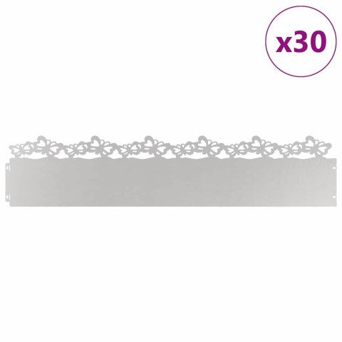 Obrzeża trawnikowe 30 pcs Srebrny 103 x 0,05 x 22 cm