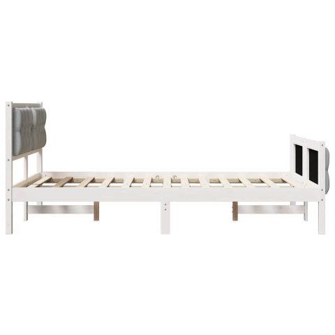 Ramka łóżka Jasnoszary 135 x 190 cm Lite drewno sosnowe