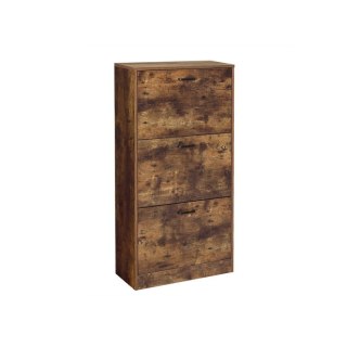 Szafka na buty 3-drzwiowa rustykalna brązowa 60x24x120 cm