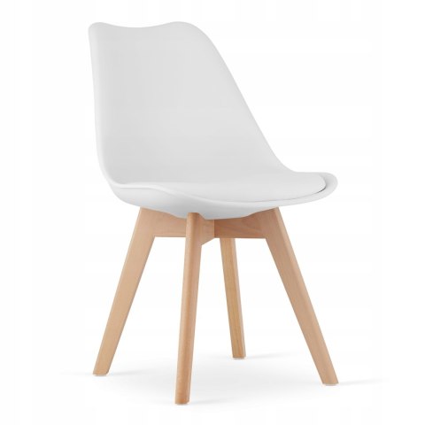 Zestaw stół prostokątny 120x80 dąb sonoma + 4 krzesła MARK białe