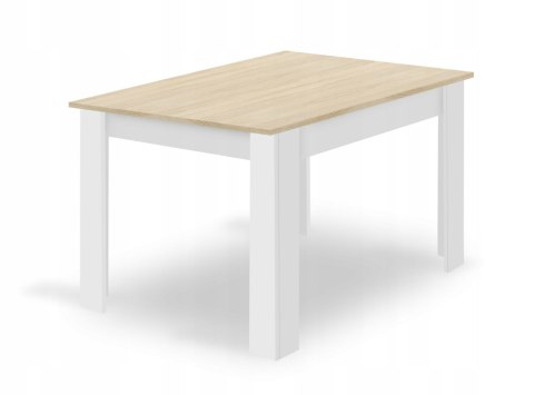 Zestaw stół prostokątny 120x80 dąb sonoma + 4 krzesła MARK białe