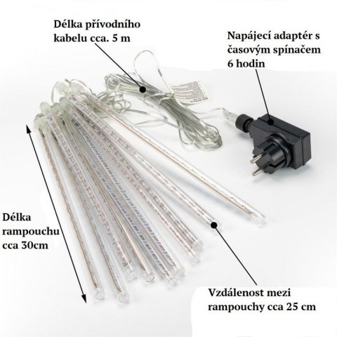 Łańcuch świetlny 180 LED - 10 barów, kolorowy