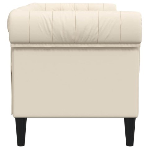 Sofa Chesterfield dwuosobowa, obita lnem