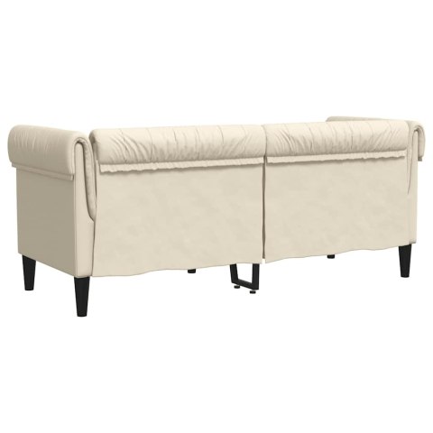 Sofa Chesterfield dwuosobowa, obita lnem
