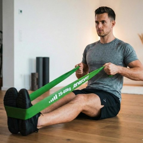 GUMA TAŚMA OPOROWA POWER BAND 25-60KG ZIELONA ENERO FIT