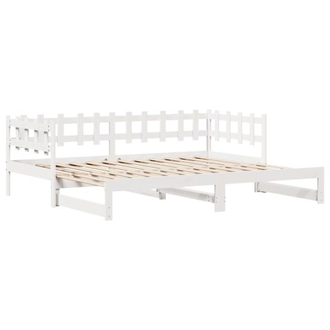 Sofa rozsuwana z szufladami, bez materaca, białe, 90x200 cm