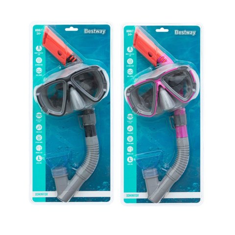 Bestway Komplet Maski i Rurki dla Dzieci Pasek Anatomiczny Kolor Asortyment +3 Lata 24023