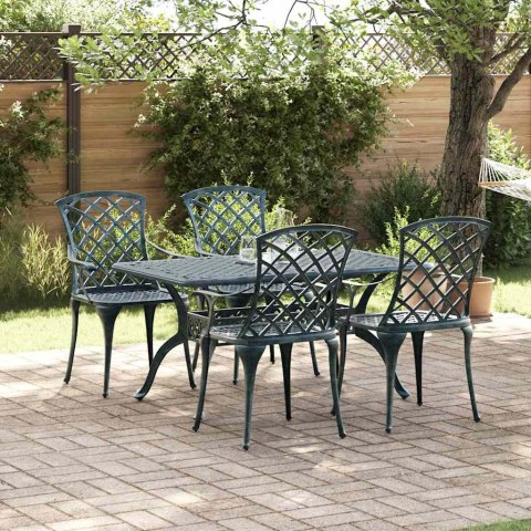 Krzesło Ogrodowe 4 pcs Zielony 61 x 60,5 x 93cm Aluminium