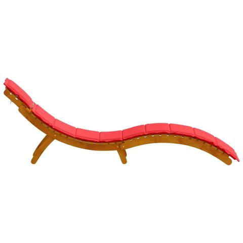 Leżak 2 pcs Czerwony 184 x 55 x 64cm Lite drewno akacjowe