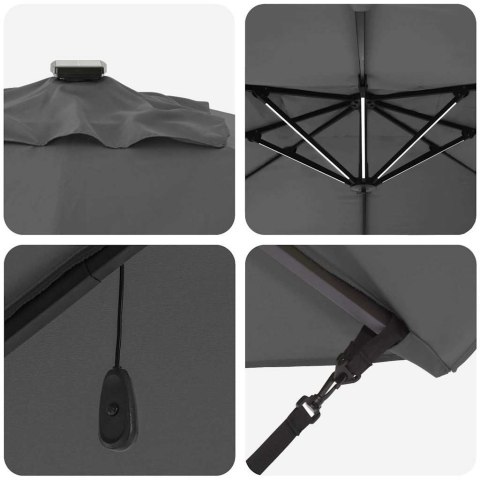 Parasol plażowy Ze LED Lights Antracyt 352 x 251 x 265 cm