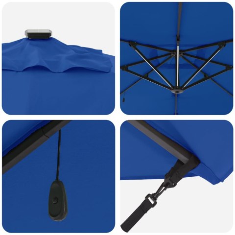 Parasol plażowy Ze LED Lights Niebieski Azur 286 x 284 x 270 cm