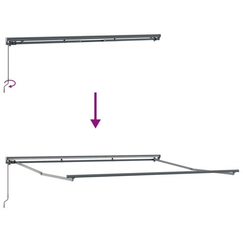 Rama markizy Antracyt 4 × 3 m Stal malowana proszkowo