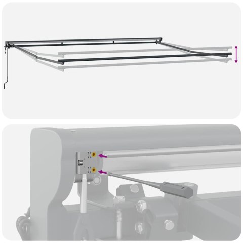 Rama markizy Antracyt 4,5 × 3 m Stal malowana proszkowo