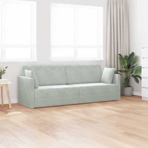 Sofa podłogowa z funkcją spania Jasnoszary 213 x 70 x 77 cm