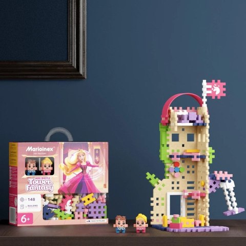 MARIOINEX Klocki Mini Waffle Princess Wieża Fantazji, 148 elementów