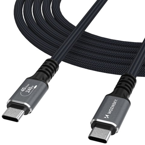 Kabel przewód USB-C Thunderbolt 4 240W 2m 4K - czarny