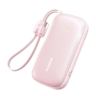 Powerbank 20000mAh 22.5W z wyświetlaczem kablem EnerFill FC21 Qpow 3 Ultra - różowy
