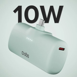 Powerbank EcoPower 5000 mAh 10W z wbudowanym portem USB-C - zielony