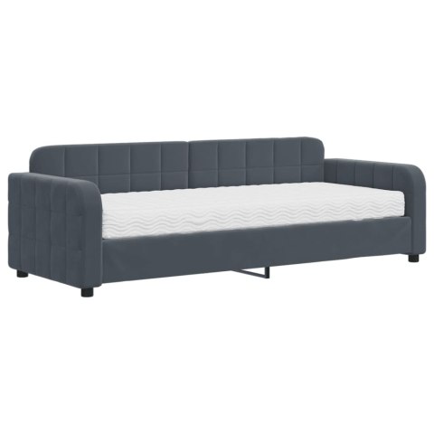 Sofa z materacem do spania, ciemnoszara, 80x200 cm, aksamit