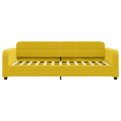 Sofa z materacem do spania, żółta, 80x200 cm, aksamit
