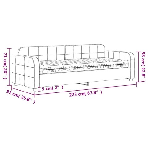 Sofa z materacem do spania, żółta, 80x200 cm, aksamit