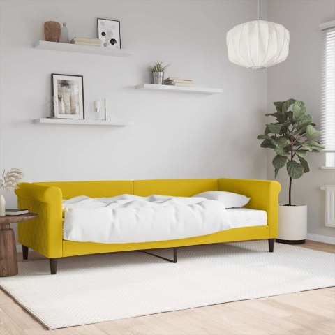 Sofa z materacem do spania, żółta, 80x200 cm, aksamit