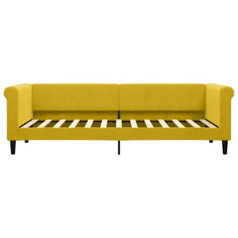 Sofa z materacem do spania, żółta, 80x200 cm, aksamit