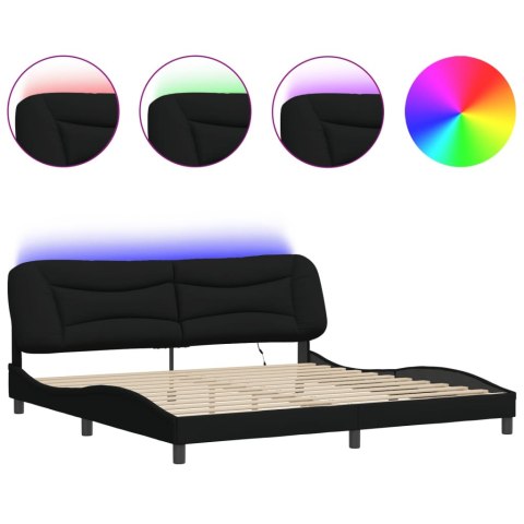 Rama łóżka z LED bez materaca Hvar Czarna 200x200 cm