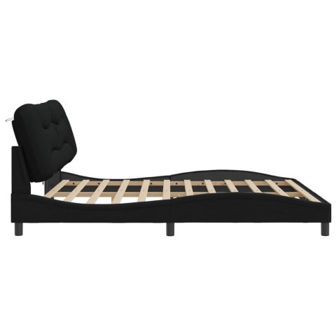 Rama łóżka z LED bez materaca Hvar Czarna 200x200 cm