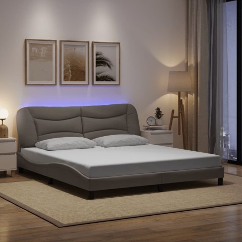 Rama łóżka z LED bez materaca Hvar Taupe 180x200 cm Tkanina