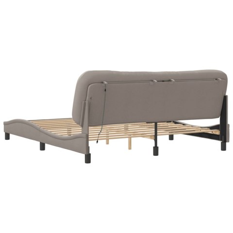 Rama łóżka z LED bez materaca Hvar Taupe 180x200 cm Tkanina